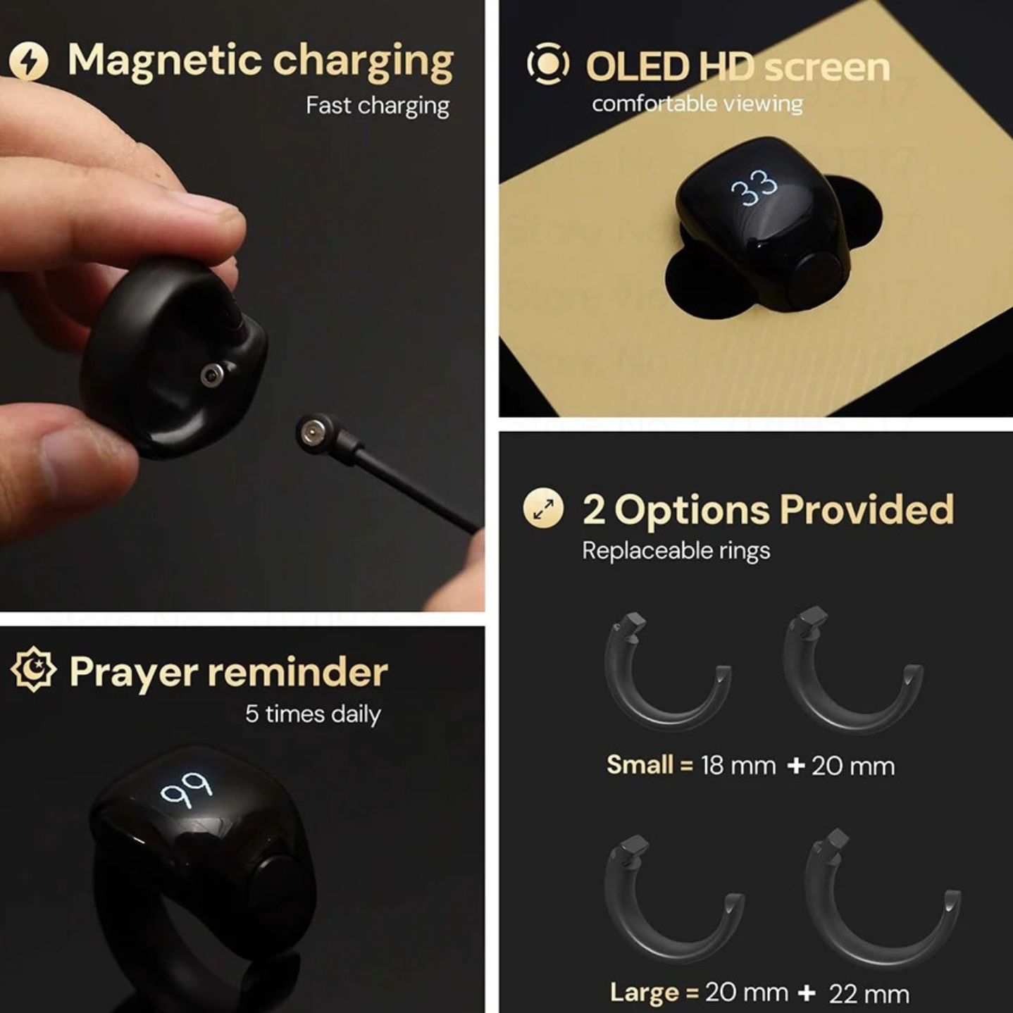 BASIC iTasbih Ring & Prayer Reminder (2 sizes)